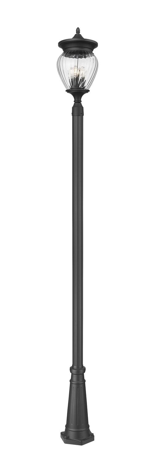 Z-LITE DAVINA 4 LIGHT OUTDOOR POST MOUNTED FIXTURE | 5016PHBR-519P-BK - Post