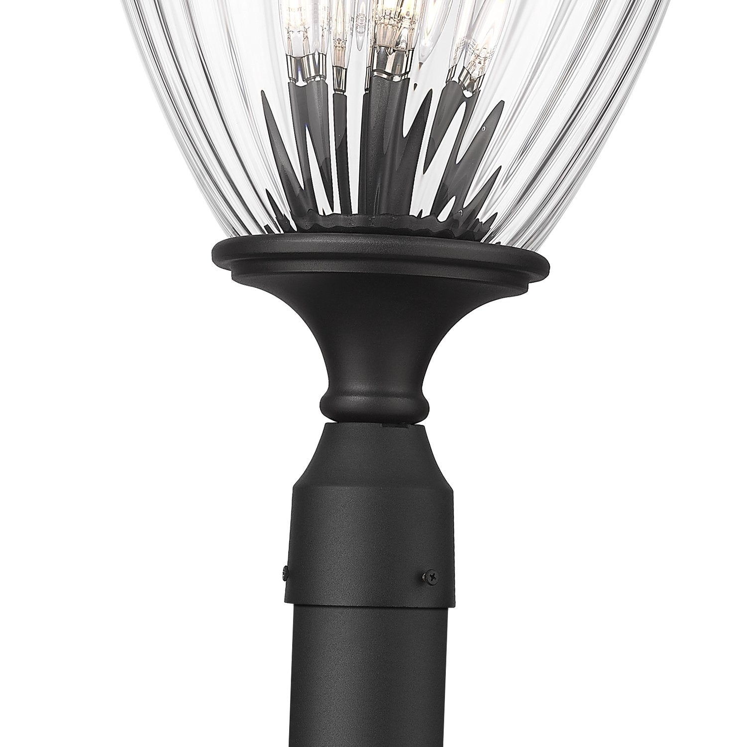 Z-LITE DAVINA 4 LIGHT OUTDOOR POST MOUNTED FIXTURE | 5016PHBR-519P-BK - Post