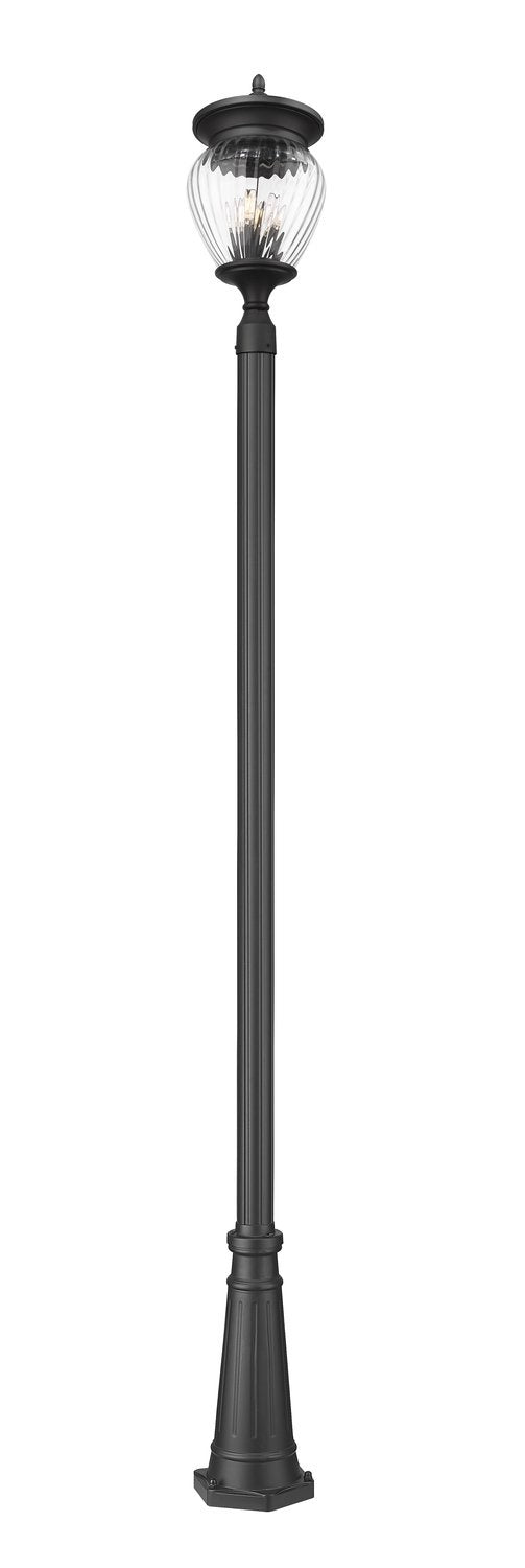Z-LITE DAVINA 4 LIGHT OUTDOOR POST MOUNTED FIXTURE | 5016PHBR-519P-BK - Post