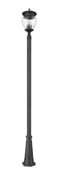 Z-LITE DAVINA 4 LIGHT OUTDOOR POST MOUNTED FIXTURE | 5016PHBR-519P-BK - Post