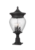 Z-LITE DAVINA 4 LIGHT OUTDOOR PIER MOUNTED FIXTURE | 5016PHBR-533PM-BK - Post