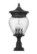 Z-LITE DAVINA 4 LIGHT OUTDOOR PIER MOUNTED FIXTURE | 5016PHBR-533PM-BK - Post