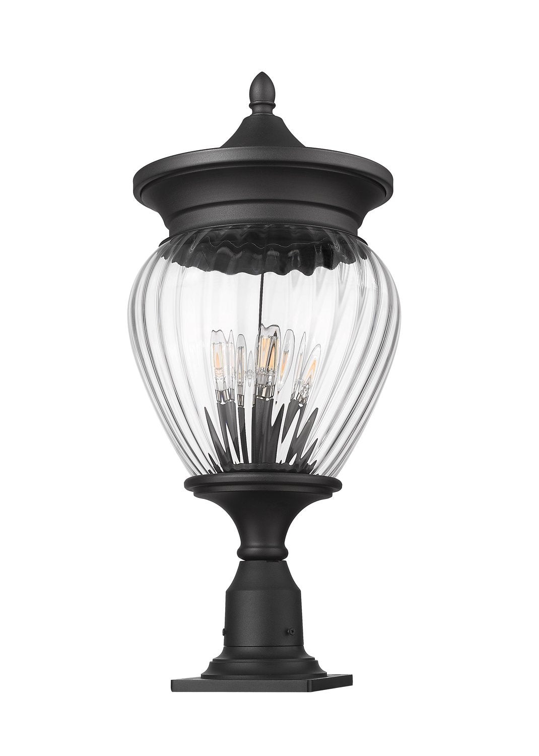 Z-LITE DAVINA 4 LIGHT OUTDOOR PIER MOUNTED FIXTURE | 5016PHBR-533PM-BK - Post