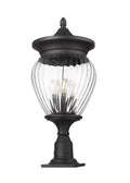 Z-LITE DAVINA 4 LIGHT OUTDOOR PIER MOUNTED FIXTURE | 5016PHBR-533PM-BK - Post