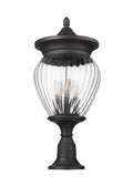 Z-LITE DAVINA 4 LIGHT OUTDOOR PIER MOUNTED FIXTURE | 5016PHBR-553PM-BK - Post