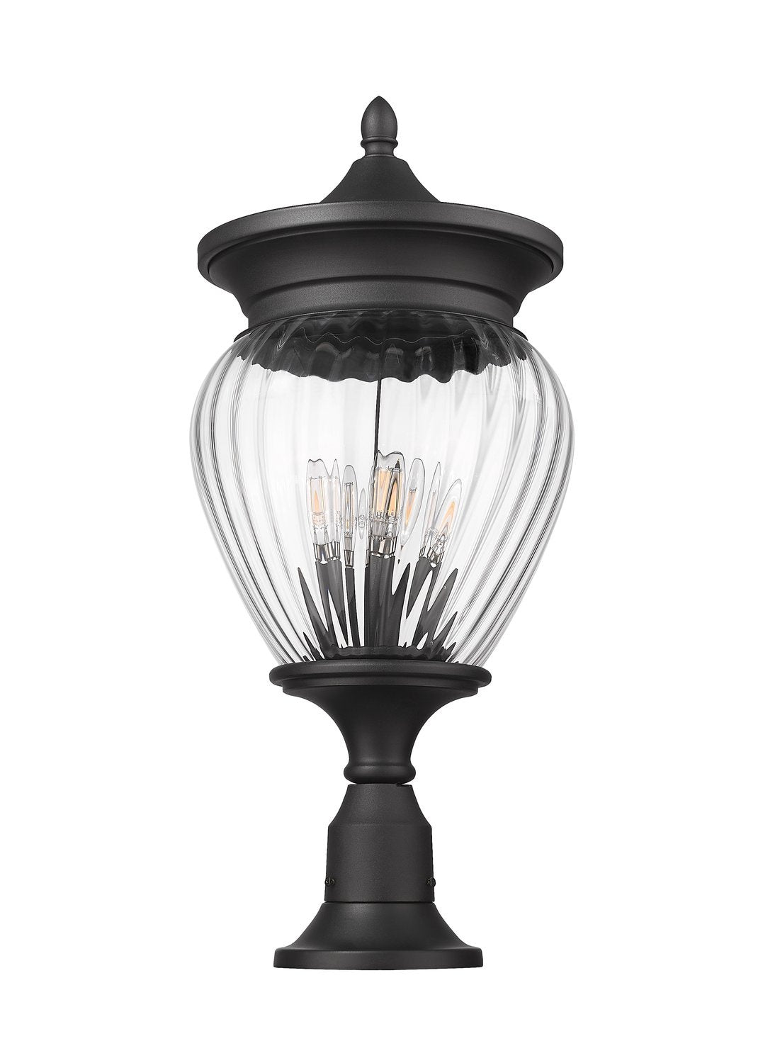 Z-LITE DAVINA 4 LIGHT OUTDOOR PIER MOUNTED FIXTURE | 5016PHBR-553PM-BK - Post
