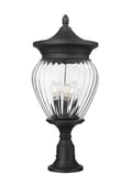 Z-LITE DAVINA 4 LIGHT OUTDOOR PIER MOUNTED FIXTURE | 5016PHBR-553PM-BK - Post