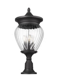 Z-LITE DAVINA 4 LIGHT OUTDOOR PIER MOUNTED FIXTURE | 5016PHBR-553PM-BK - Post