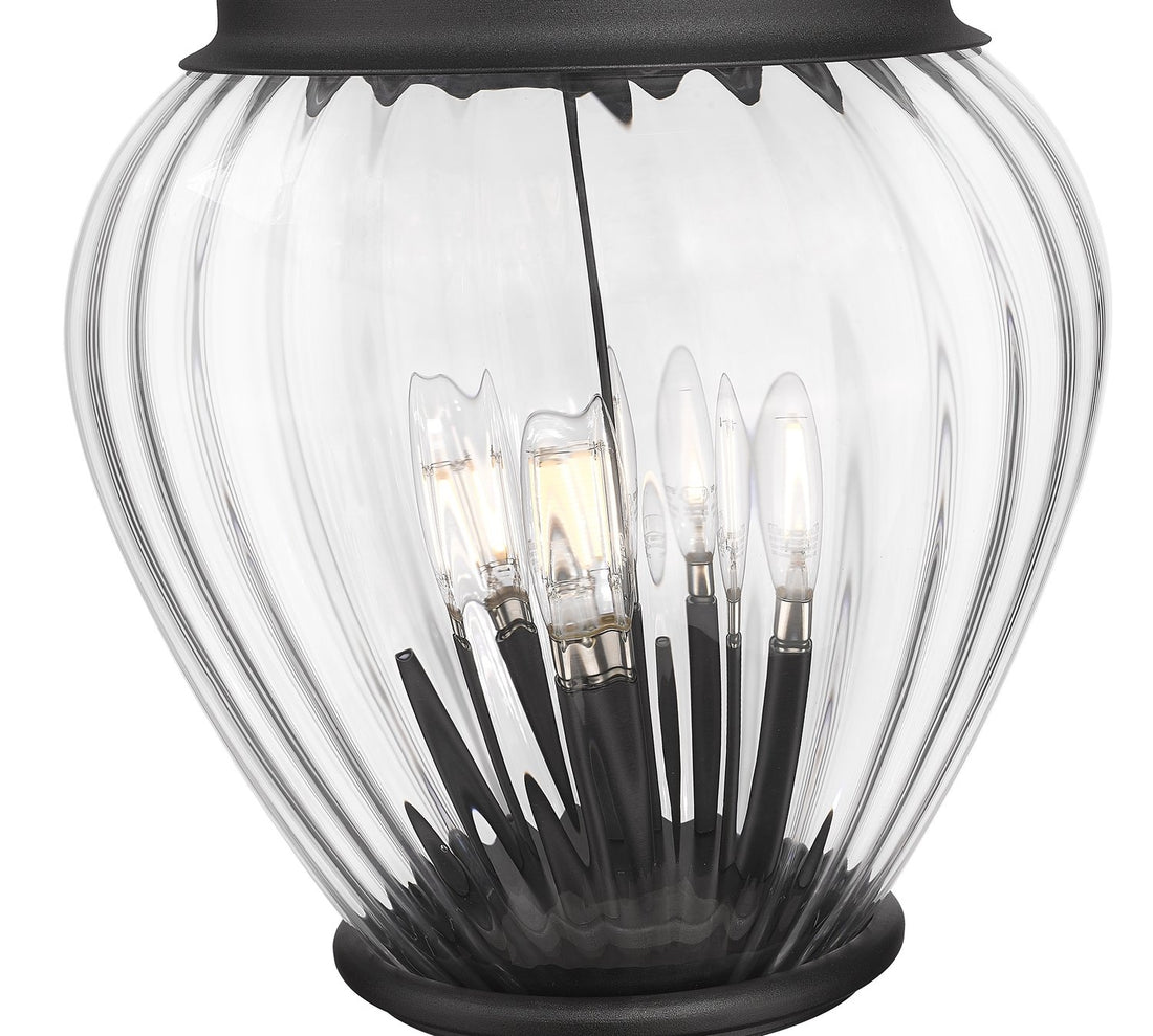 Z-LITE DAVINA 4 LIGHT OUTDOOR POST MOUNTED FIXTURE | 5016PHBR-564P-BK - Post