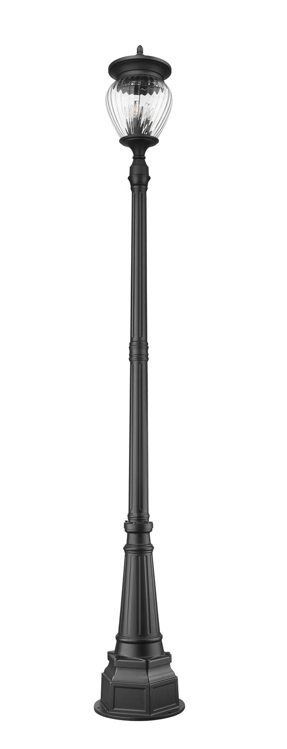 Z-LITE DAVINA 4 LIGHT OUTDOOR POST MOUNTED FIXTURE | 5016PHBR-564P-BK - Post