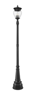 Z-LITE DAVINA 4 LIGHT OUTDOOR POST MOUNTED FIXTURE | 5016PHBR-564P-BK - Post