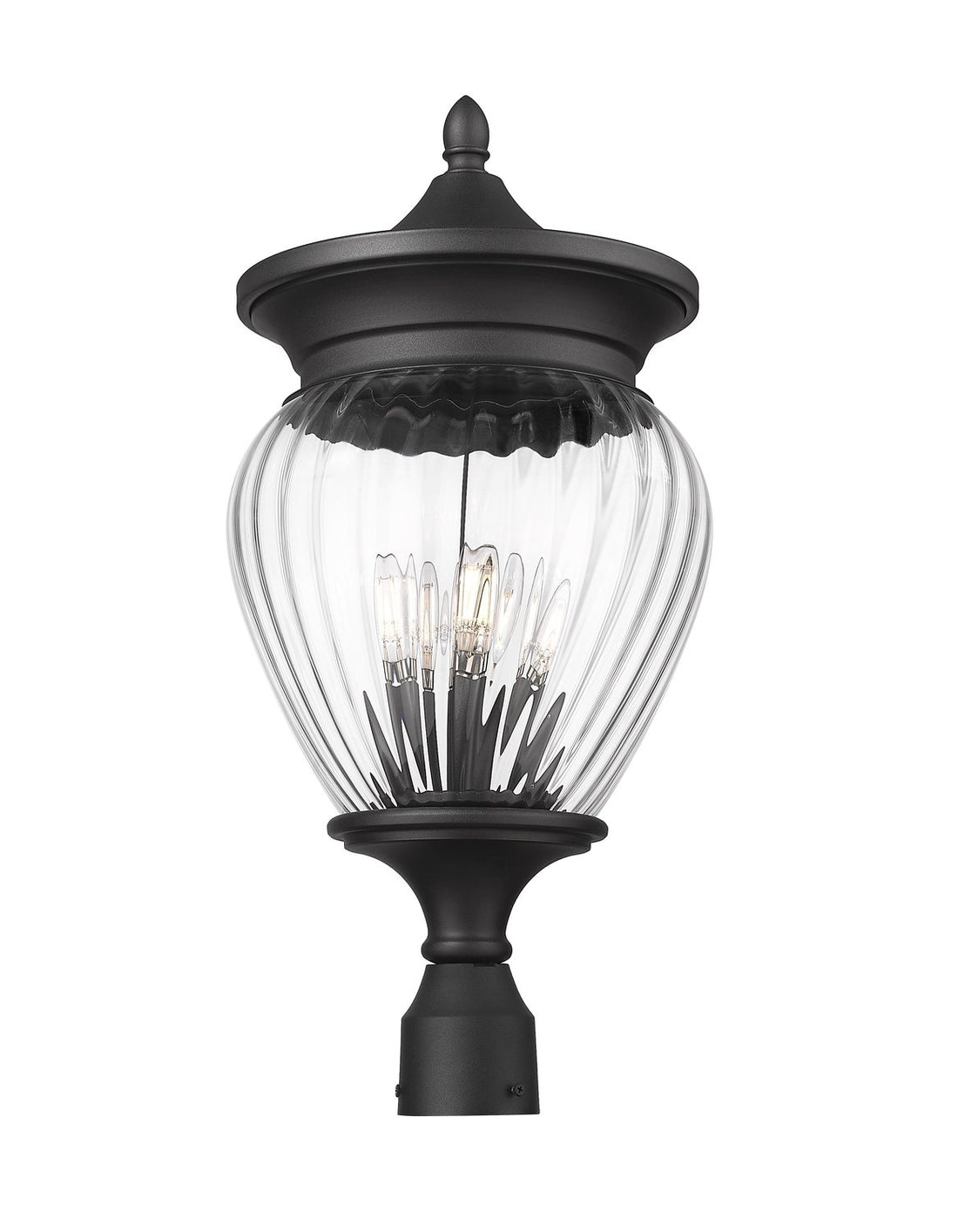 Z-LITE DAVINA 4 LIGHT OUTDOOR POST MOUNT FIXTURE | 5016PHBR-BK - Post