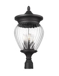 Z-LITE DAVINA 4 LIGHT OUTDOOR POST MOUNT FIXTURE | 5016PHBR-BK - Post