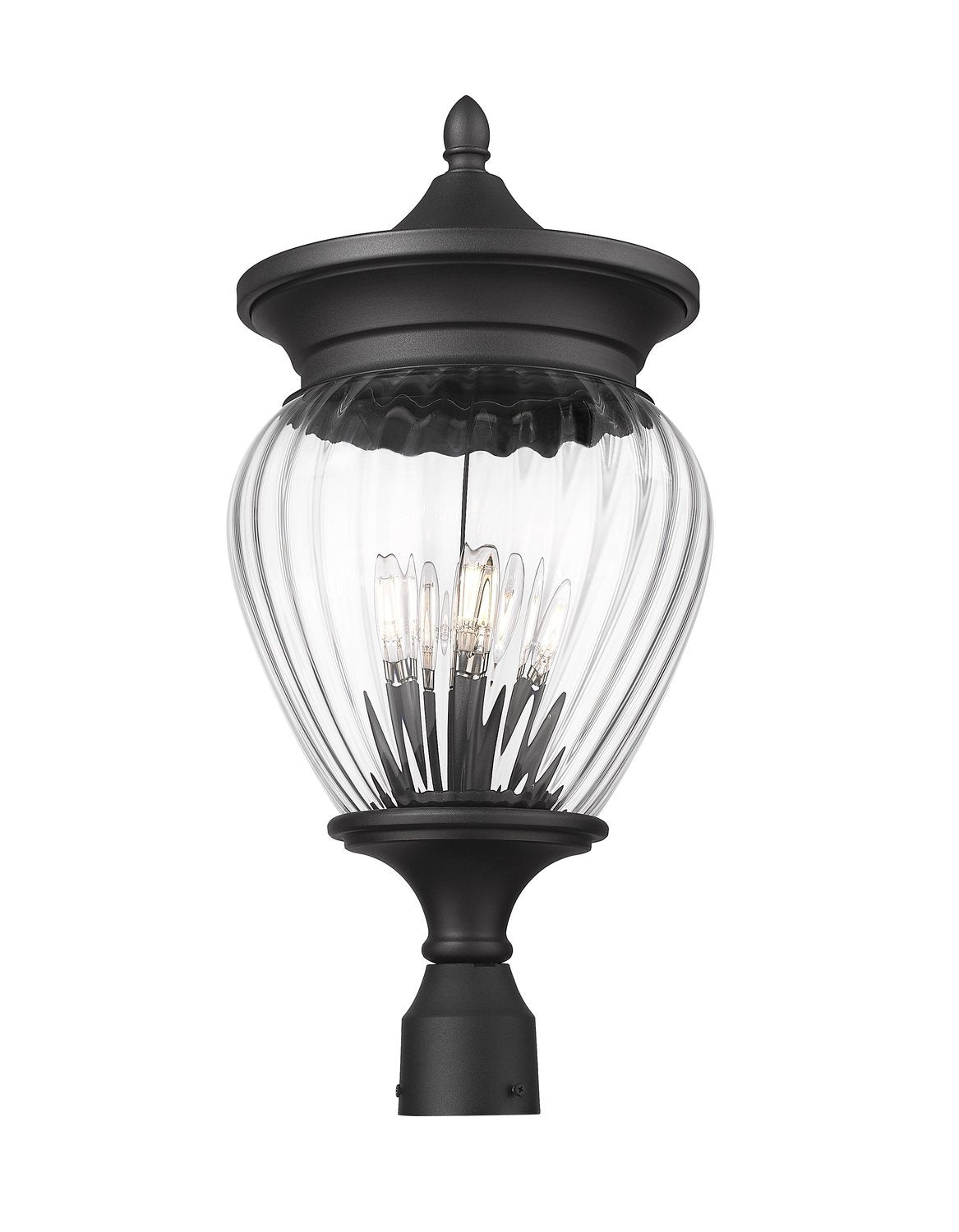Z-LITE DAVINA 4 LIGHT OUTDOOR POST MOUNT FIXTURE | 5016PHBR-BK - Post