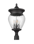 Z-LITE DAVINA 4 LIGHT OUTDOOR POST MOUNT FIXTURE | 5016PHBR-BK - Post