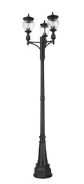 Z-LITE DAVINA 3 LIGHT OUTDOOR POST MOUNTED FIXTURE | 5016PHMR-3-564P-BK - Post