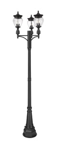 Z-LITE DAVINA 3 LIGHT OUTDOOR POST MOUNTED FIXTURE | 5016PHMR-3-564P-BK - Post