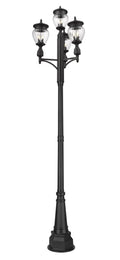 Z-LITE DAVINA 3 LIGHT OUTDOOR POST MOUNTED FIXTURE | 5016PHMR-4-564P-BK - Post