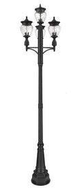 Z-LITE DAVINA 3 LIGHT OUTDOOR POST MOUNTED FIXTURE | 5016PHMR-4-564P-BK - Post