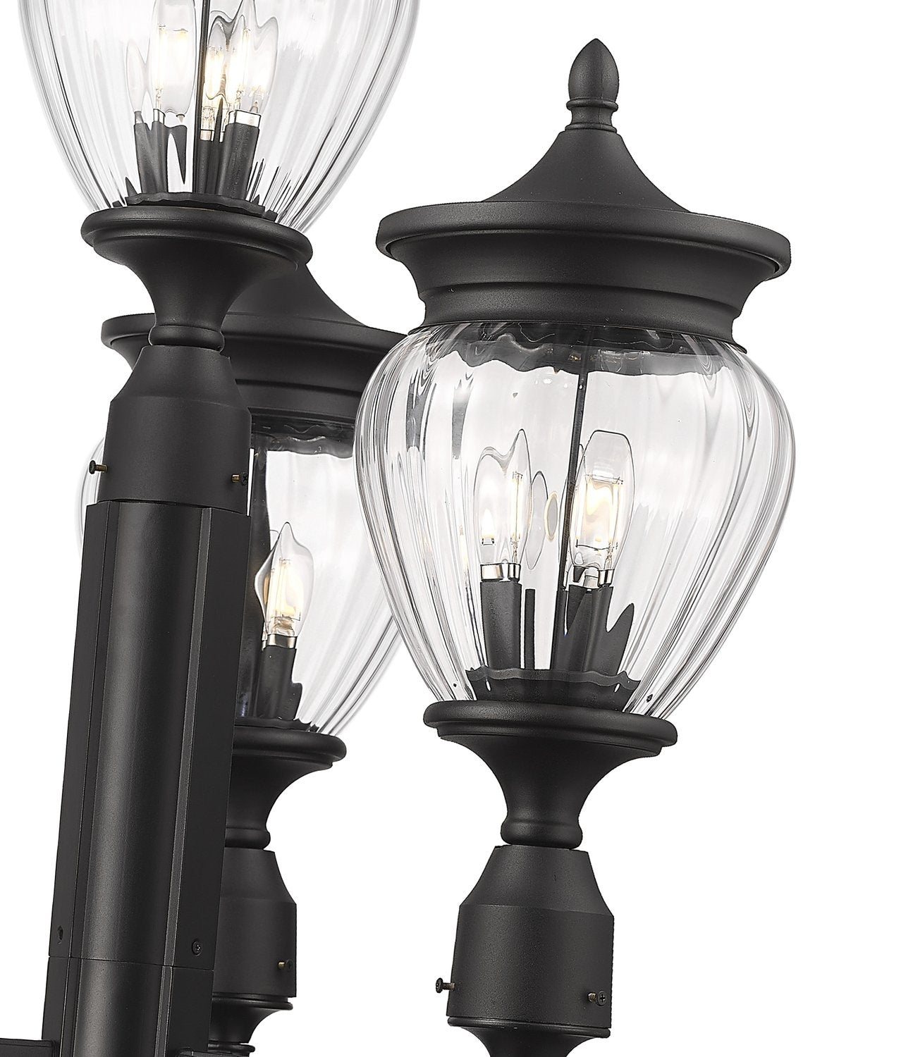 Z-LITE DAVINA 3 LIGHT OUTDOOR POST MOUNTED FIXTURE | 5016PHMR-4-564P-BK - Post