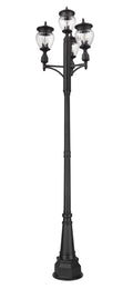 Z-LITE DAVINA 3 LIGHT OUTDOOR POST MOUNTED FIXTURE | 5016PHMR-4-564P-BK - Post