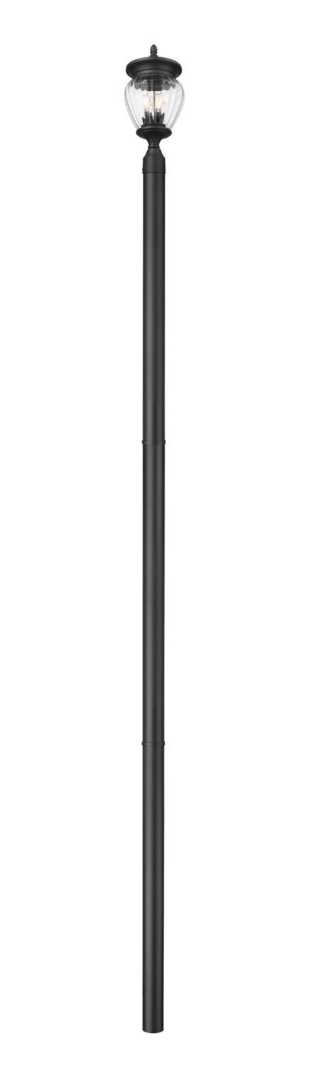 Z-LITE DAVINA 3 LIGHT OUTDOOR POST MOUNTED FIXTURE | 5016PHMR-5009P120-BK - Post