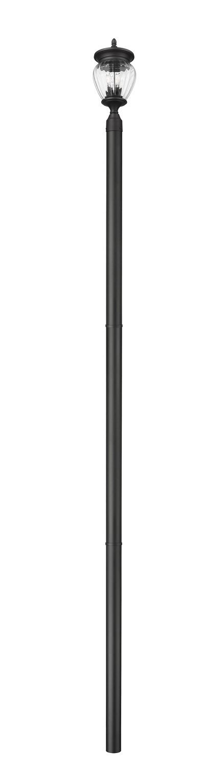 Z-LITE DAVINA 3 LIGHT OUTDOOR POST MOUNTED FIXTURE | 5016PHMR-5009P120-BK - Post