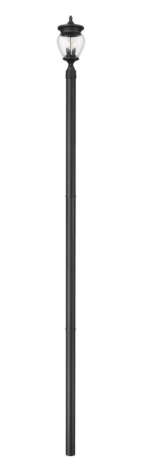 Z-LITE DAVINA 3 LIGHT OUTDOOR POST MOUNTED FIXTURE | 5016PHMR-5009P120-BK - Post