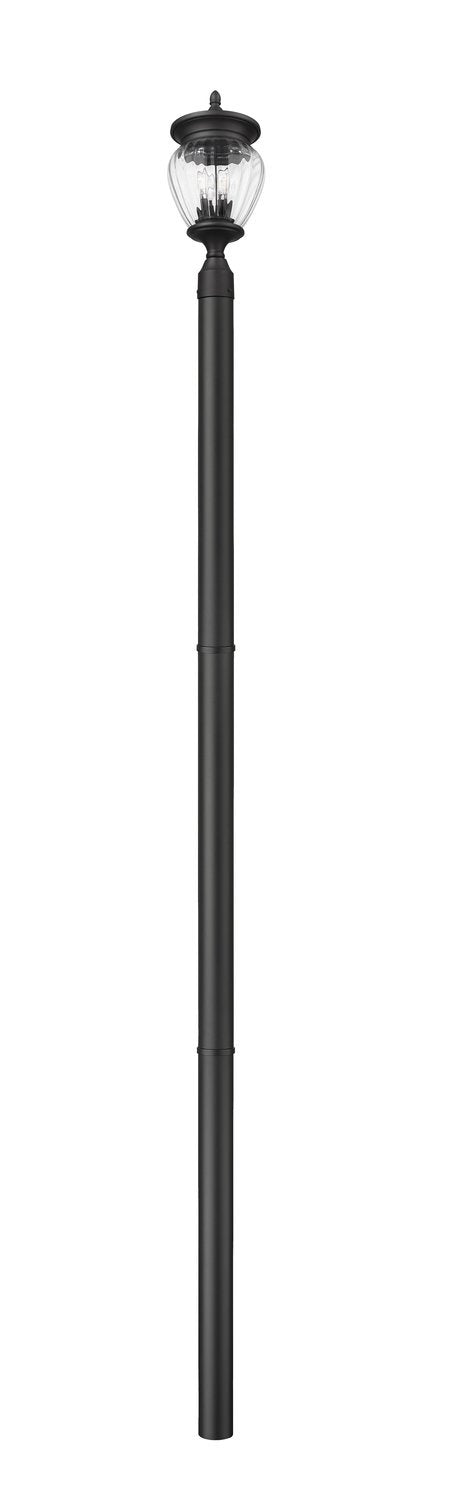 Z-LITE DAVINA 3 LIGHT OUTDOOR POST MOUNTED FIXTURE | 5016PHMR-5009P96-BK - Post