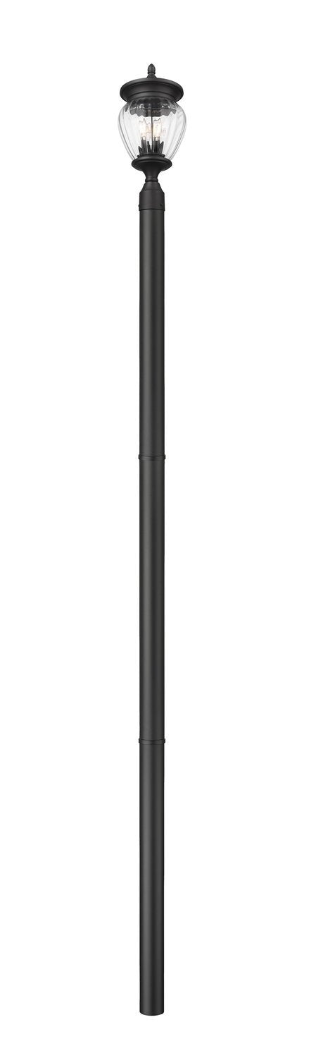 Z-LITE DAVINA 3 LIGHT OUTDOOR POST MOUNTED FIXTURE | 5016PHMR-5009P96-BK - Post