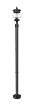Z-LITE DAVINA 3 LIGHT OUTDOOR POST MOUNTED FIXTURE | 5016PHMR-5012P-BK - Post