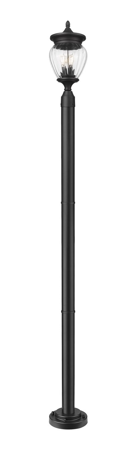 Z-LITE DAVINA 3 LIGHT OUTDOOR POST MOUNTED FIXTURE | 5016PHMR-5012P-BK - Post