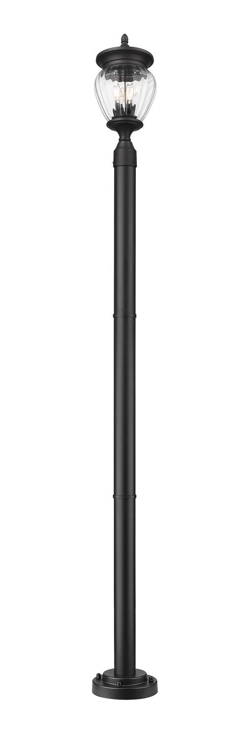 Z-LITE DAVINA 3 LIGHT OUTDOOR POST MOUNTED FIXTURE | 5016PHMR-5012P-BK - Post
