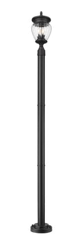 Z-LITE DAVINA 3 LIGHT OUTDOOR POST MOUNTED FIXTURE | 5016PHMR-5012P-BK - Post