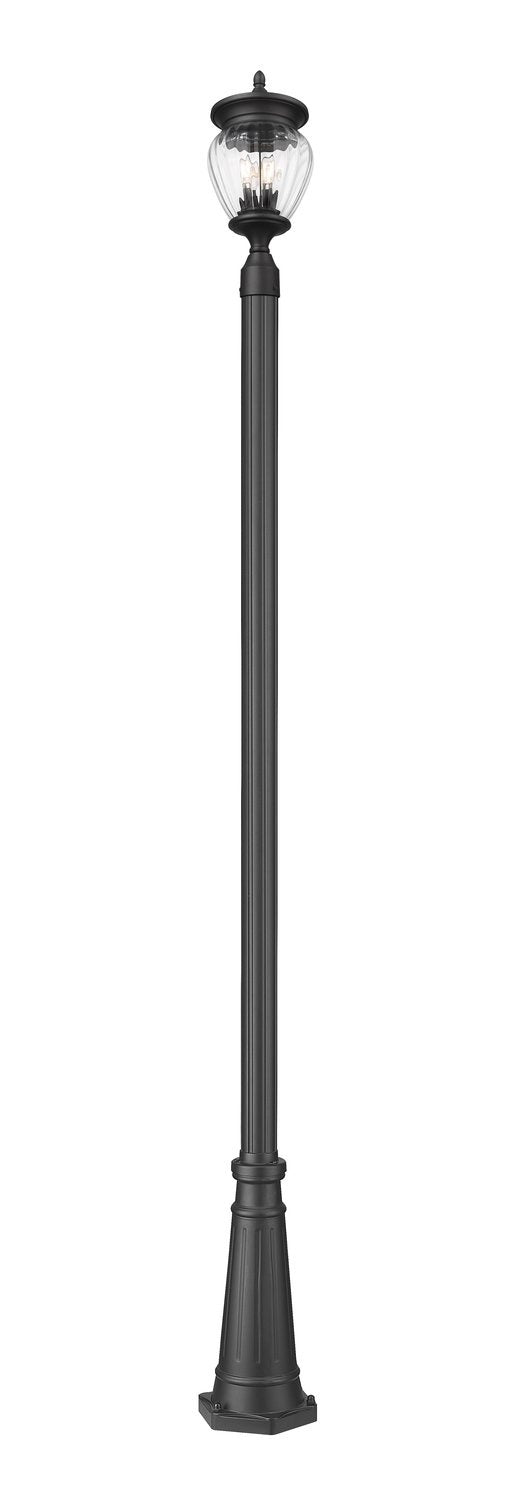 Z-LITE DAVINA 3 LIGHT OUTDOOR POST MOUNTED FIXTURE | 5016PHMR-519P-BK - Post