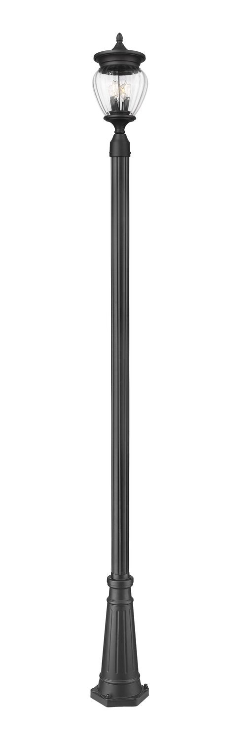 Z-LITE DAVINA 3 LIGHT OUTDOOR POST MOUNTED FIXTURE | 5016PHMR-519P-BK - Post