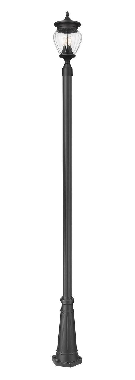 Z-LITE DAVINA 3 LIGHT OUTDOOR POST MOUNTED FIXTURE | 5016PHMR-519P-BK - Post