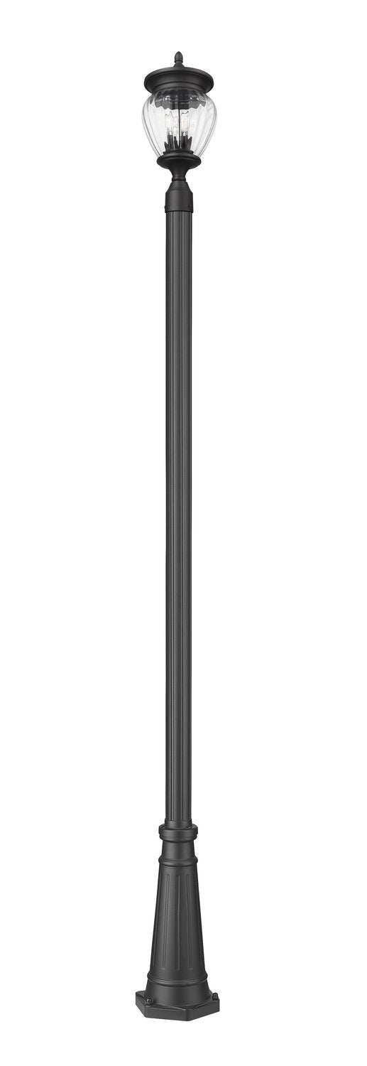 Z-LITE DAVINA 3 LIGHT OUTDOOR POST MOUNTED FIXTURE | 5016PHMR-519P-BK - Post