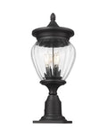 Z-LITE DAVINA 3 LIGHT OUTDOOR PIER MOUNTED FIXTURE | 5016PHMR-533PM-BK - Post