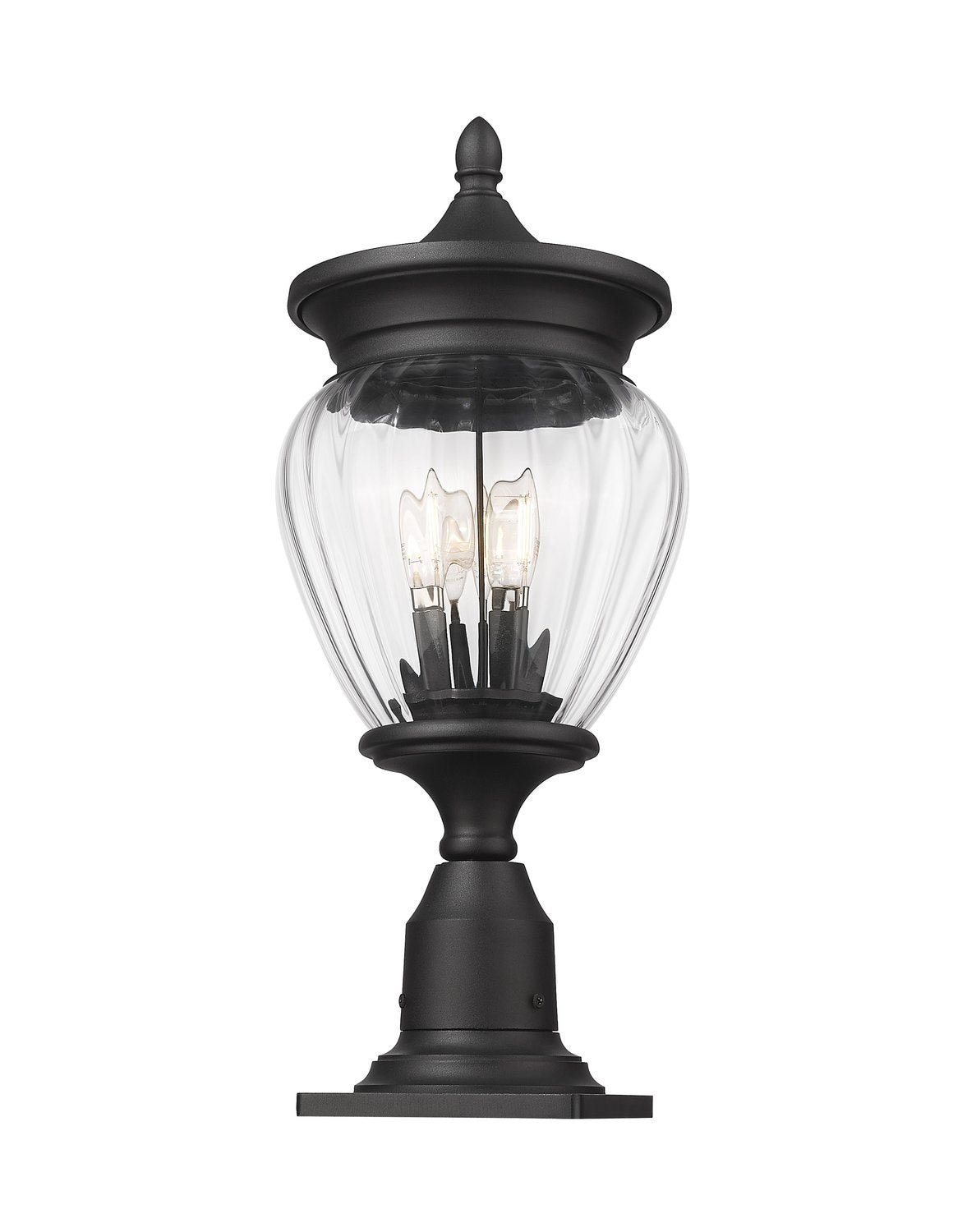 Z-LITE DAVINA 3 LIGHT OUTDOOR PIER MOUNTED FIXTURE | 5016PHMR-533PM-BK - Post