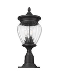 Z-LITE DAVINA 3 LIGHT OUTDOOR PIER MOUNTED FIXTURE | 5016PHMR-533PM-BK - Post