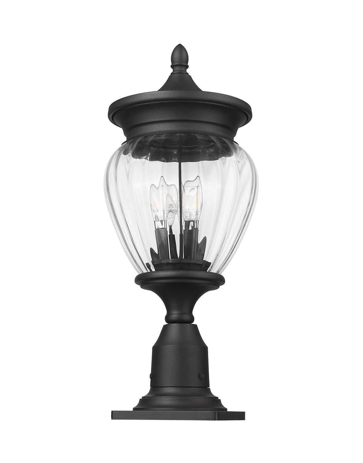 Z-LITE DAVINA 3 LIGHT OUTDOOR PIER MOUNTED FIXTURE | 5016PHMR-533PM-BK - Post