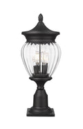 Z-LITE DAVINA 3 LIGHT OUTDOOR PIER MOUNTED FIXTURE | 5016PHMR-533PM-BK - Post