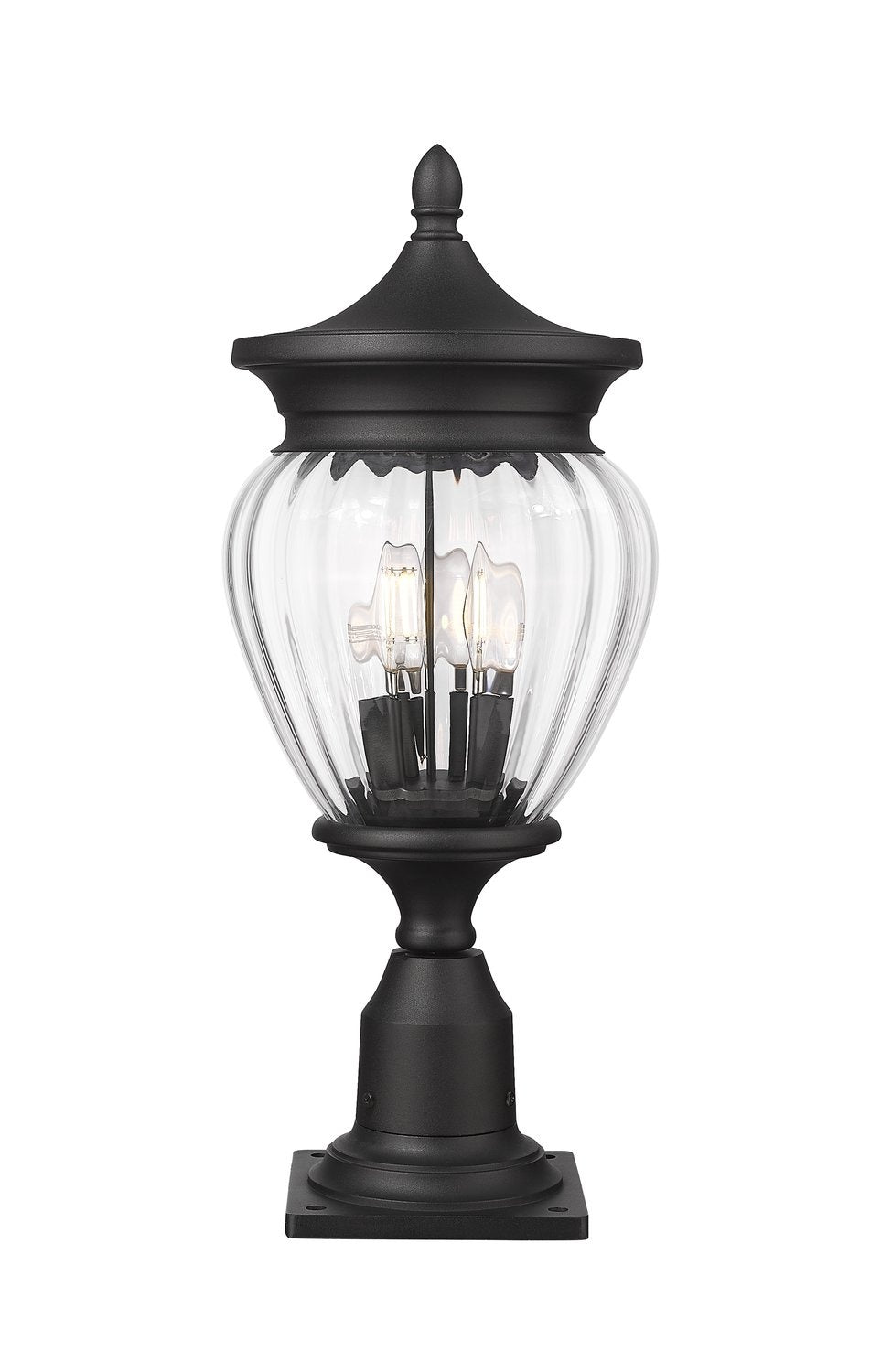 Z-LITE DAVINA 3 LIGHT OUTDOOR PIER MOUNTED FIXTURE | 5016PHMR-533PM-BK - Post