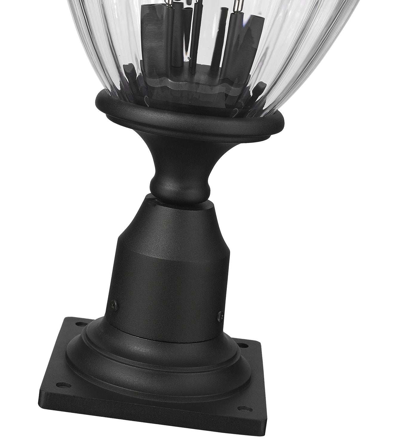 Z-LITE DAVINA 3 LIGHT OUTDOOR PIER MOUNTED FIXTURE | 5016PHMR-533PM-BK - Post