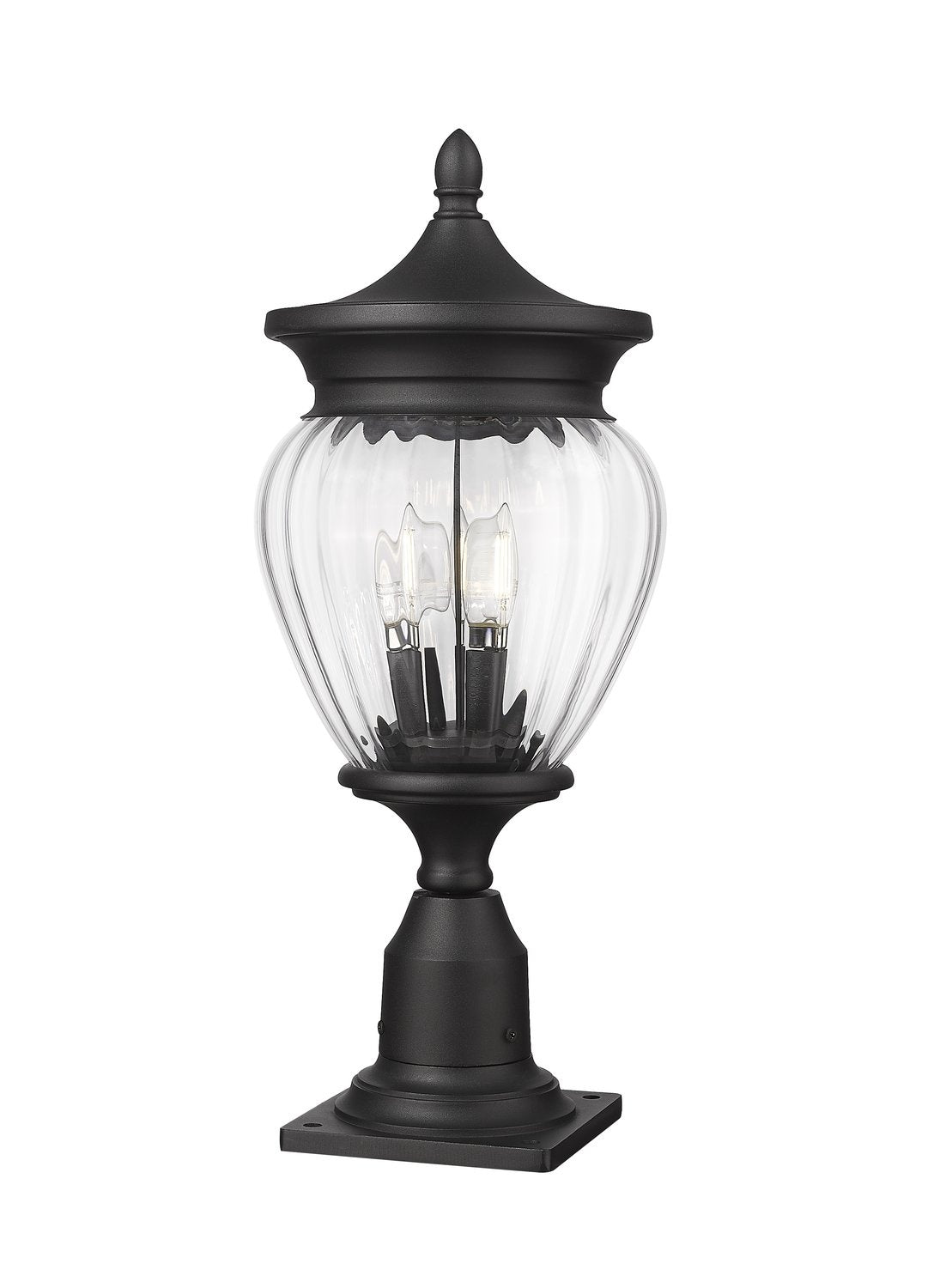 Z-LITE DAVINA 3 LIGHT OUTDOOR PIER MOUNTED FIXTURE | 5016PHMR-533PM-BK - Post
