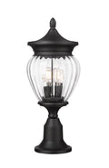 Z-LITE DAVINA 3 LIGHT OUTDOOR PIER MOUNTED FIXTURE | 5016PHMR-553PM-BK - Post