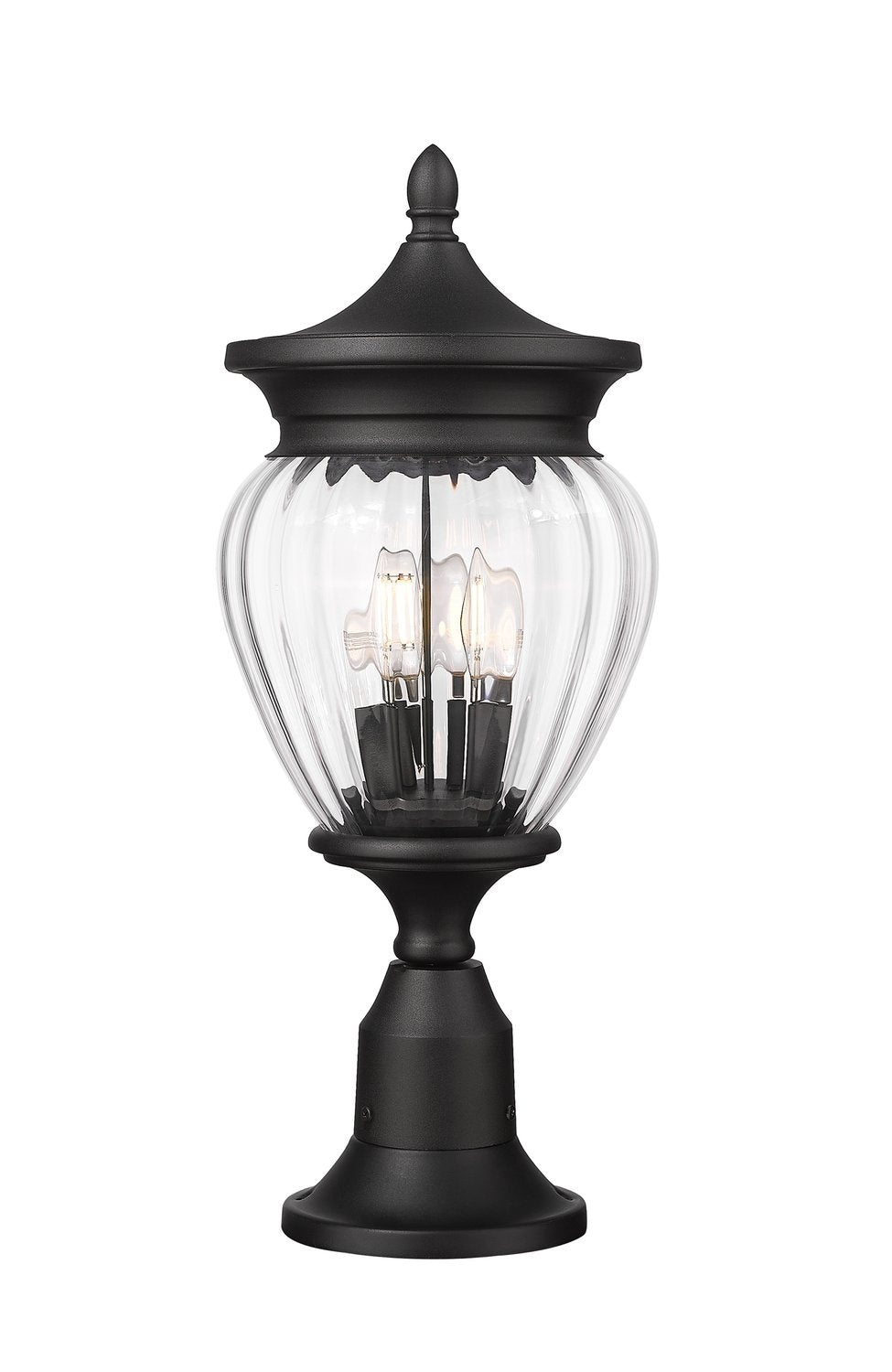 Z-LITE DAVINA 3 LIGHT OUTDOOR PIER MOUNTED FIXTURE | 5016PHMR-553PM-BK - Post