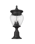 Z-LITE DAVINA 3 LIGHT OUTDOOR PIER MOUNTED FIXTURE | 5016PHMR-553PM-BK - Post