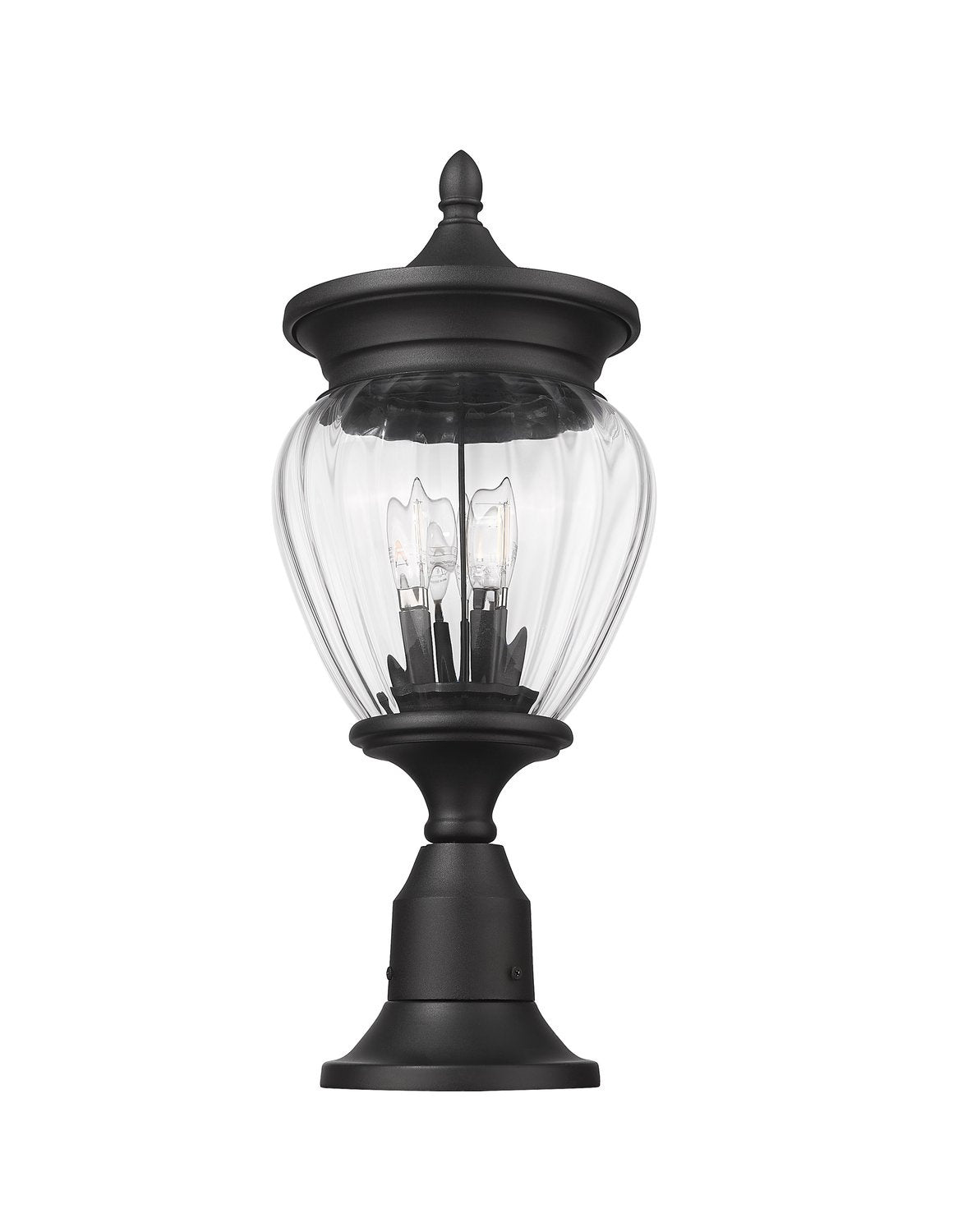 Z-LITE DAVINA 3 LIGHT OUTDOOR PIER MOUNTED FIXTURE | 5016PHMR-553PM-BK - Post